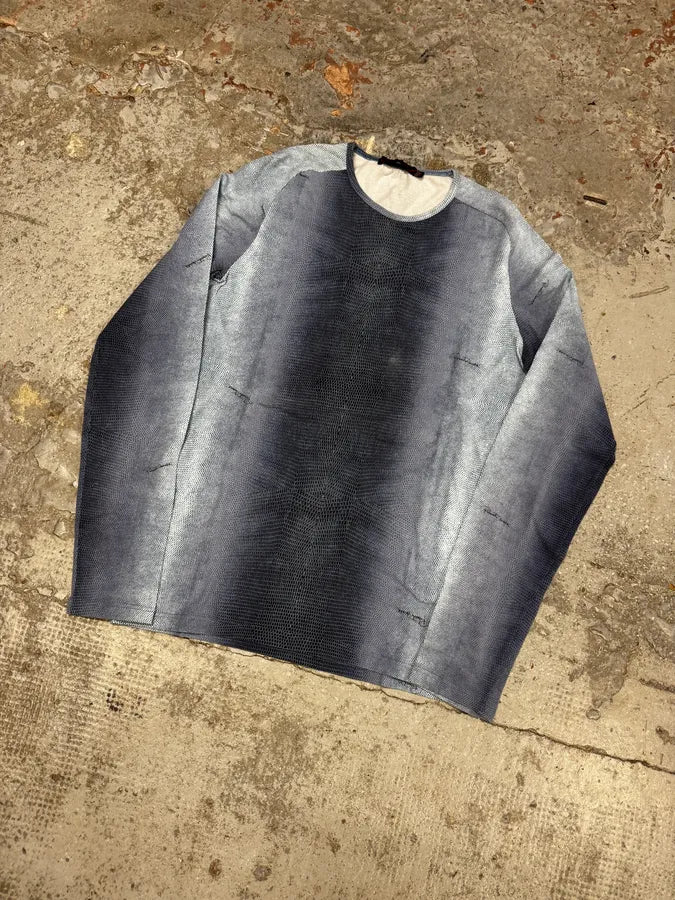 2000s Roberto Cavalli Gradient Blue Scales Effect Longsleeves RwxAmlQ 2