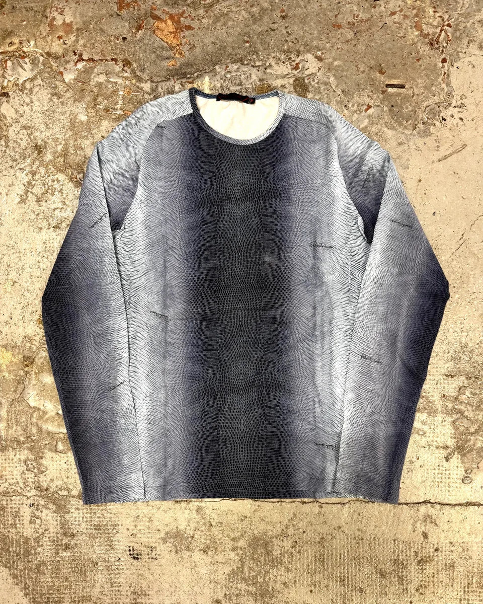 2000s Roberto Cavalli Gradient Blue Scales Effect Longsleeves RwxAmlQ 0