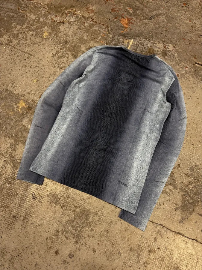 2000s Roberto Cavalli Gradient Blue Scales Effect Longsleeves RwxAmlQ 5