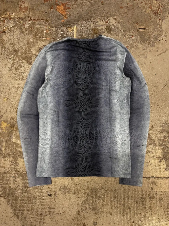 2000s Roberto Cavalli Gradient Blue Scales Effect Longsleeves RwxAmlQ 3