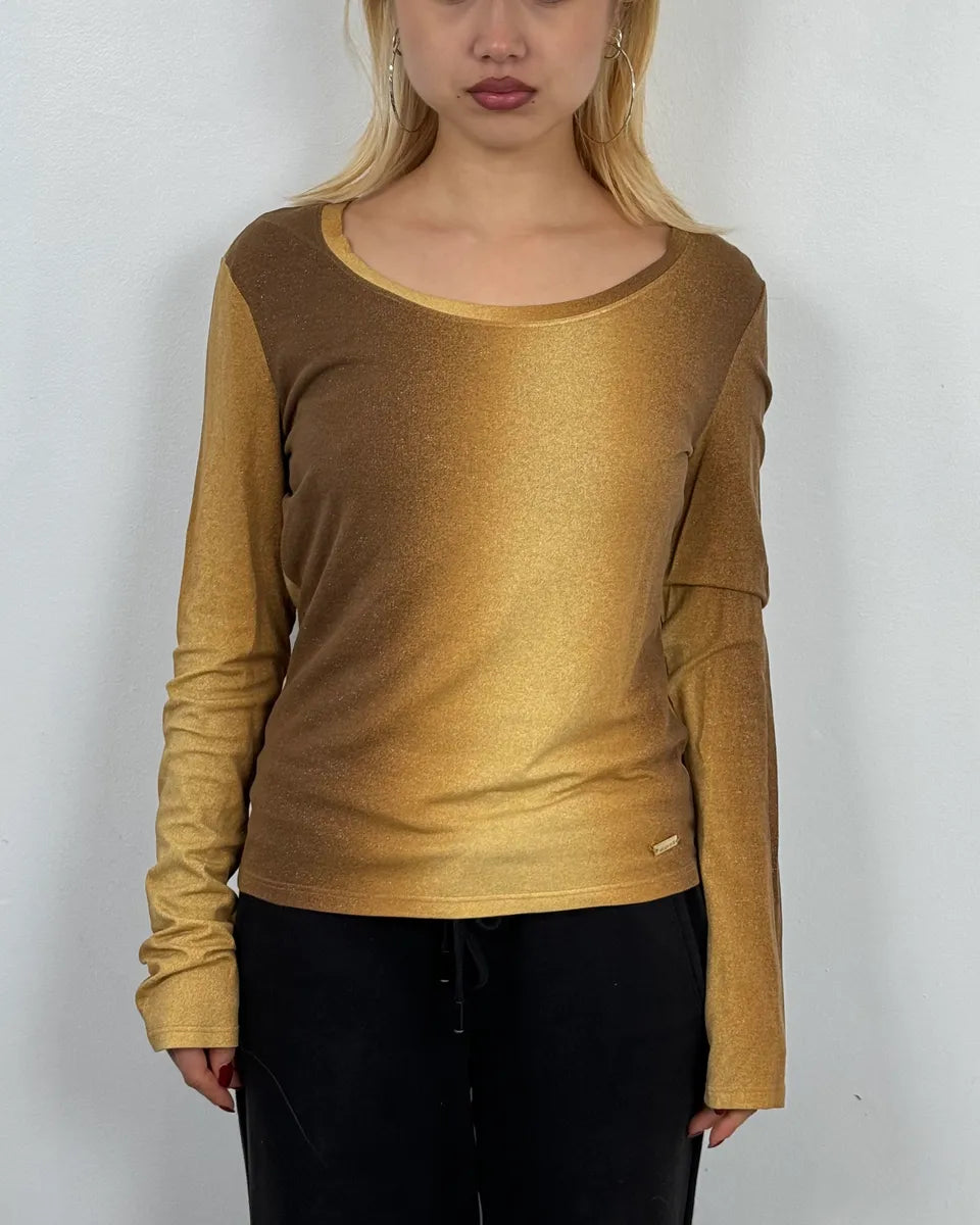 2000s Roberto Cavalli Gradient Golden Sun Longsleeves Nbddbsp 1