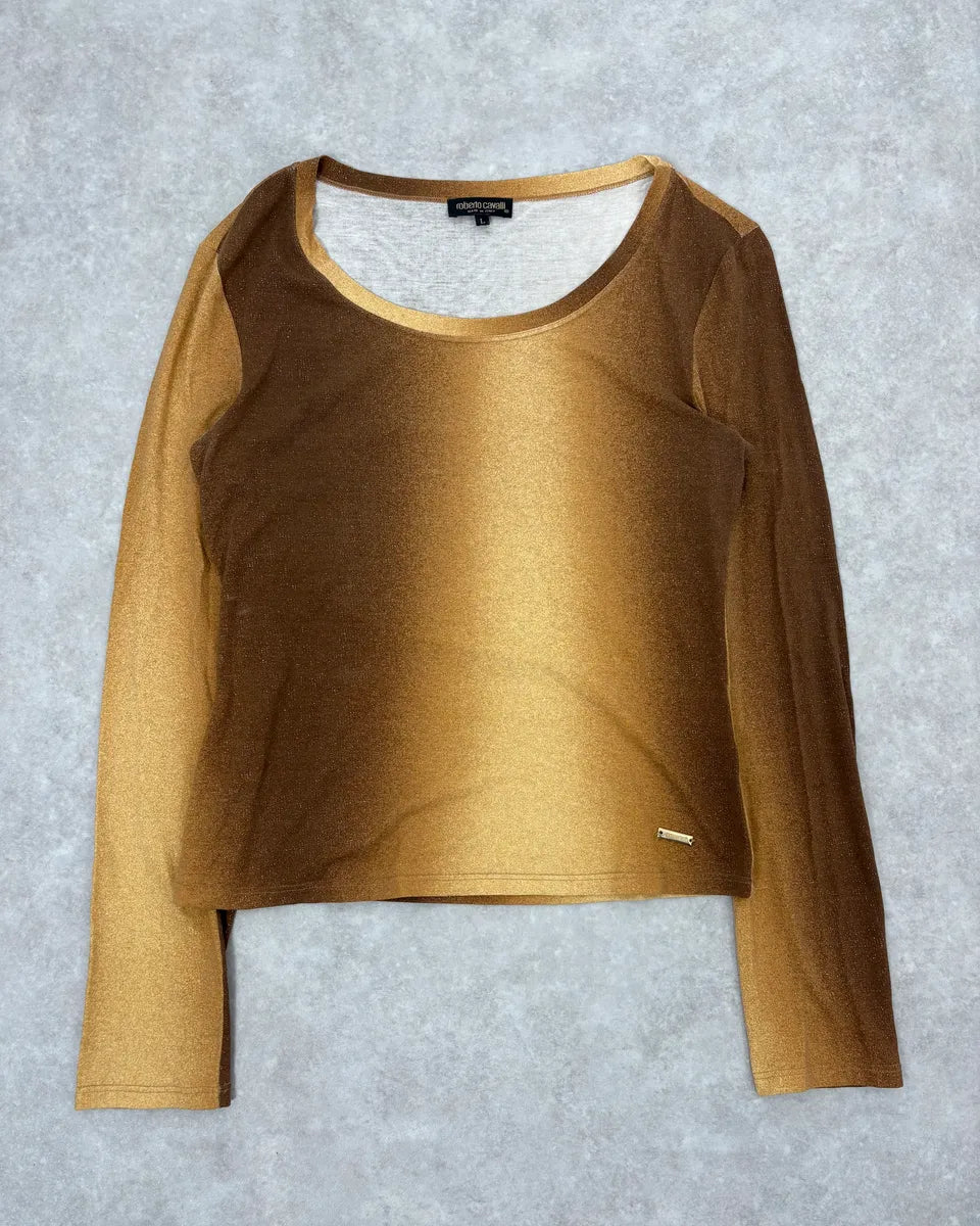 2000s Roberto Cavalli Gradient Golden Sun Longsleeves Nbddbsp 0