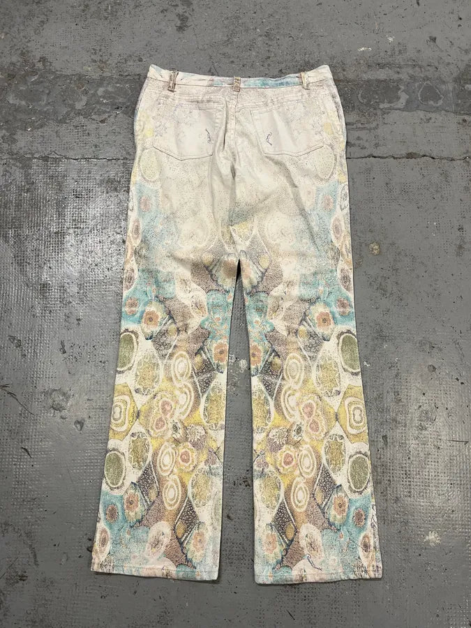2000s Roberto Cavalli Gradient Ornaments White Pants fRHDhPV 1