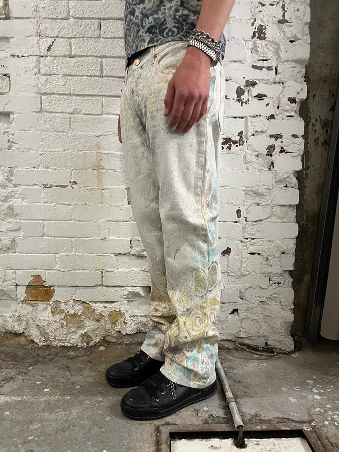 2000s Roberto Cavalli Gradient Ornaments White Pants fRHDhPV 2
