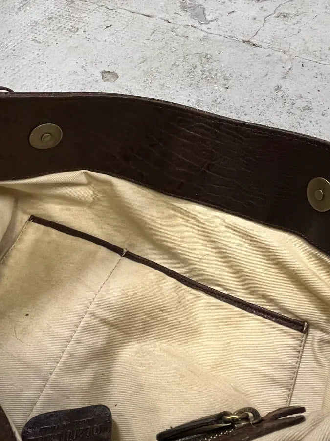 2000s Roberto Cavalli Grain Brown Leather Fringe Shoulder Bag AQAvPIt 10