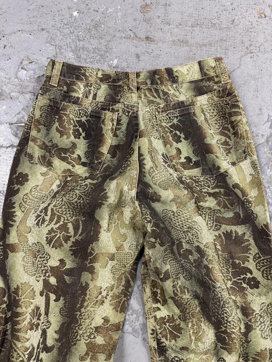 2000s Roberto Cavalli Green Asian World Cozy Pants (S) 9
