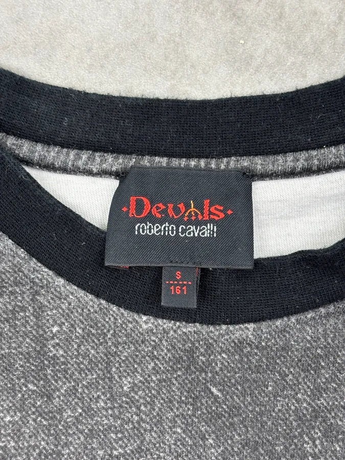 2000s Roberto Cavalli Grey Embroidered Devils Longsleeve T-Shirt KucfqzU 8