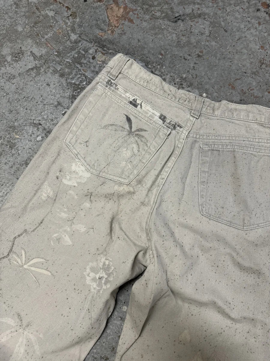 2000s Roberto Cavalli Grey Flowers Archive Pants mZthipG 5