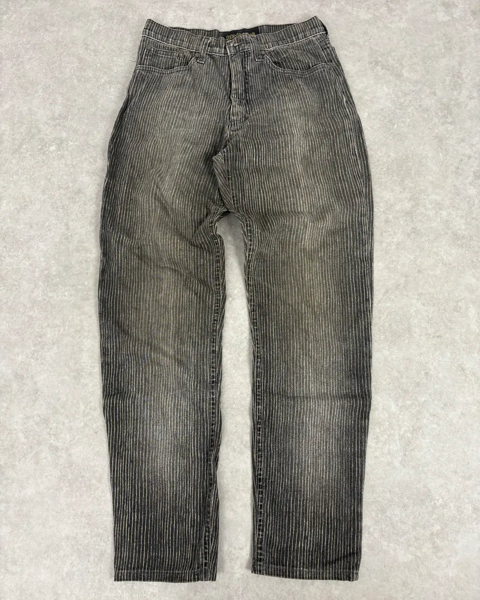 2000s Roberto Cavalli Grey Stripes Pants fthKYHi 0