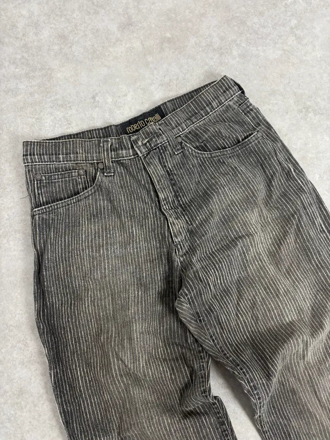2000s Roberto Cavalli Grey Stripes Pants fthKYHi 4