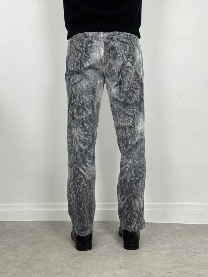 2000s Roberto Cavalli Grizzly Fur Print Grey Pants ybYGxXB 2