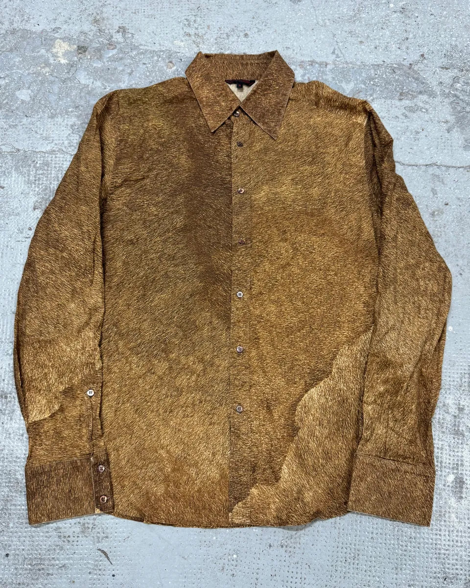 2000s Roberto Cavalli Grizzly Fur Print Shirt rZoPRzj 0