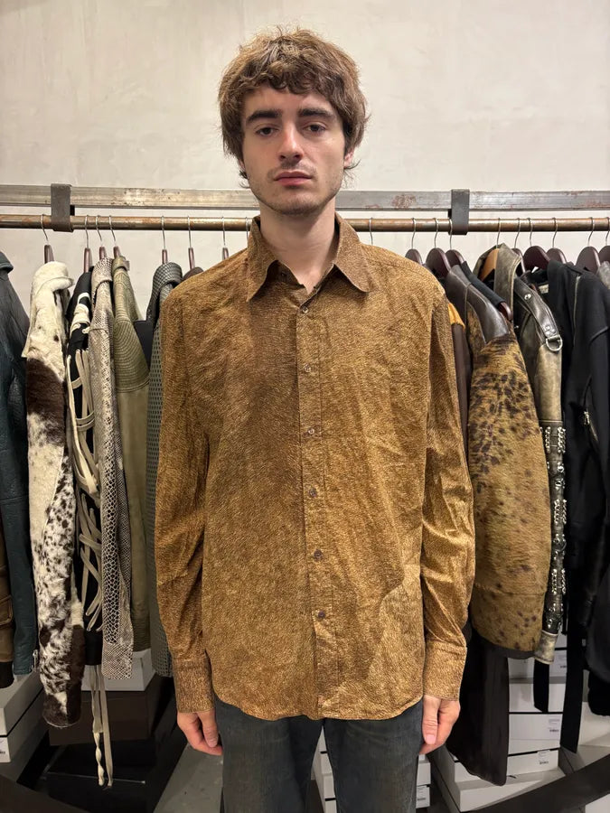 2000s Roberto Cavalli Grizzly Fur Print Shirt rZoPRzj 1