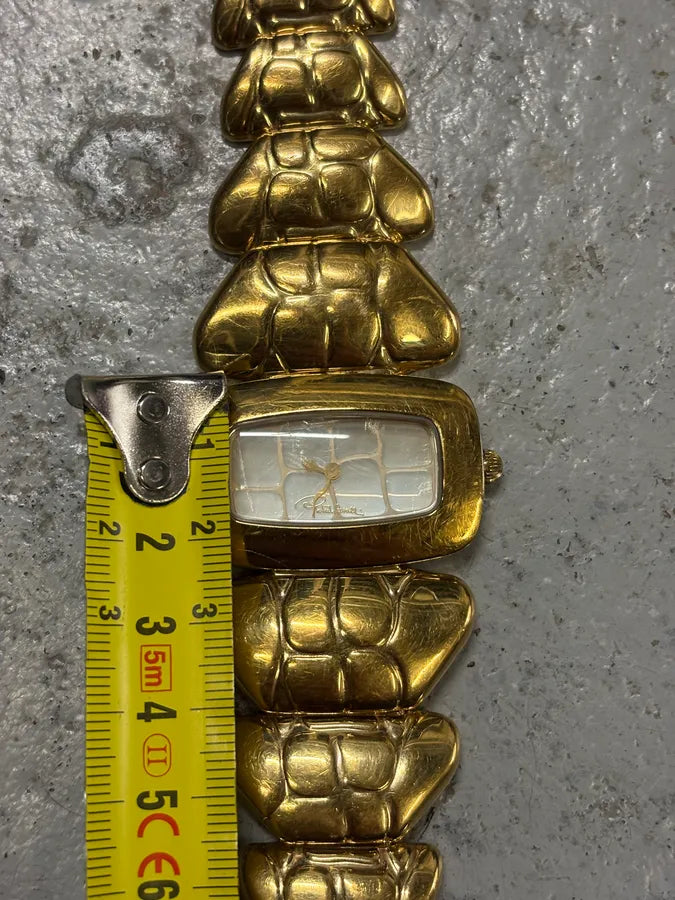 2000s Roberto Cavalli Guilded Chunky Link Snake Watch ufUTAxm 8