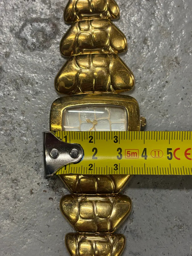 2000s Roberto Cavalli Guilded Chunky Link Snake Watch ufUTAxm 9