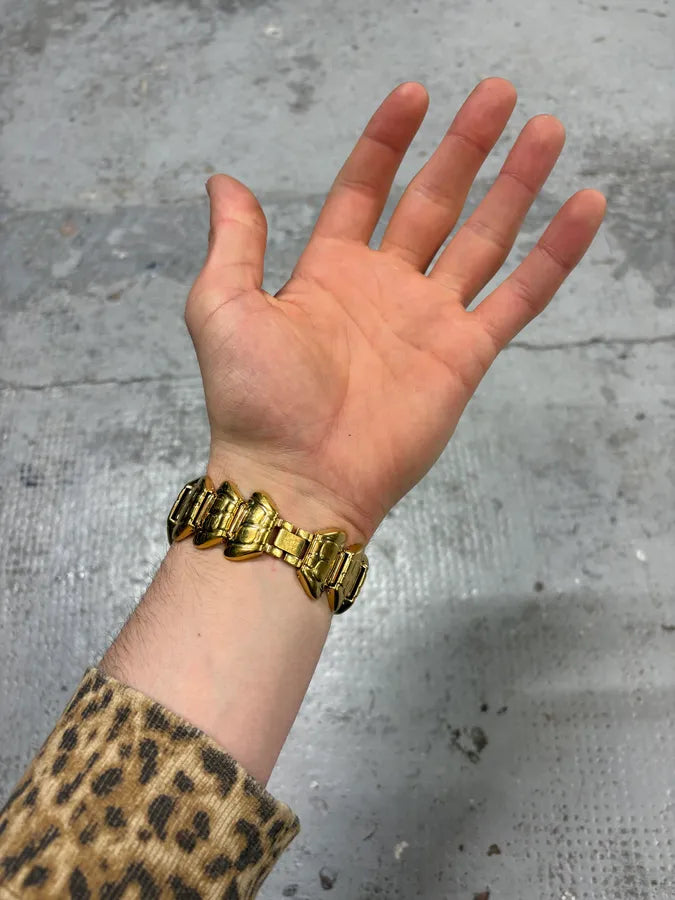2000s Roberto Cavalli Guilded Chunky Link Snake Watch ufUTAxm 1