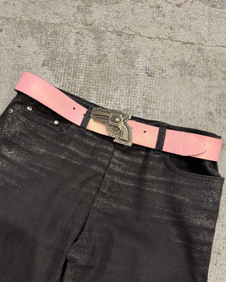 2000s Roberto Cavalli Gun Pink Leather Belt (M) VyAWunS 1