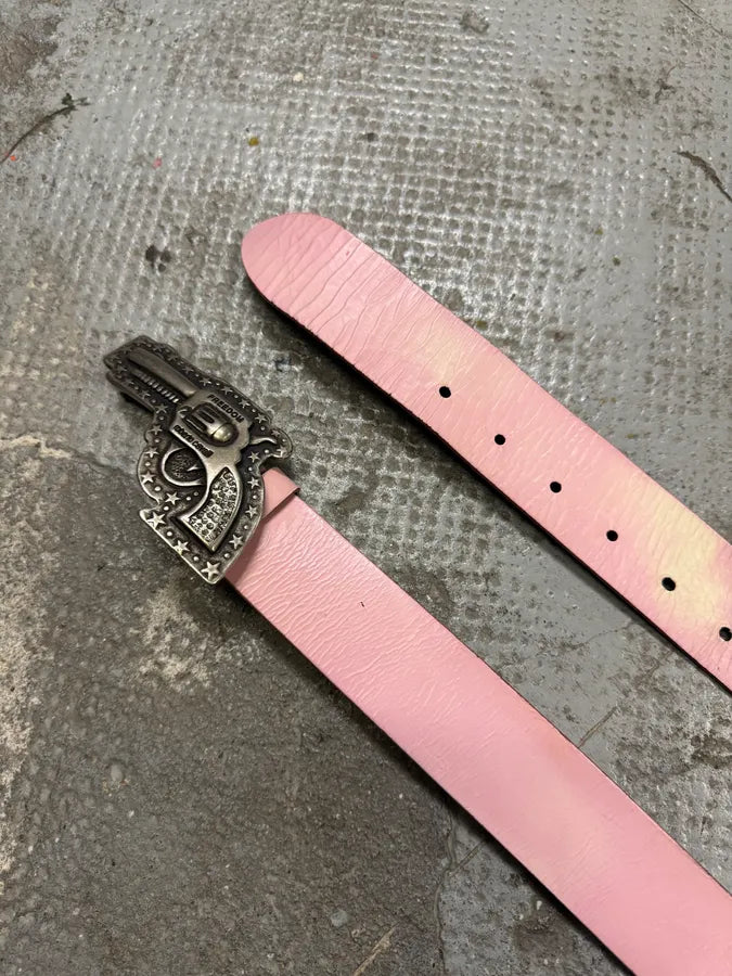 2000s Roberto Cavalli Gun Pink Leather Belt (M) VyAWunS 4