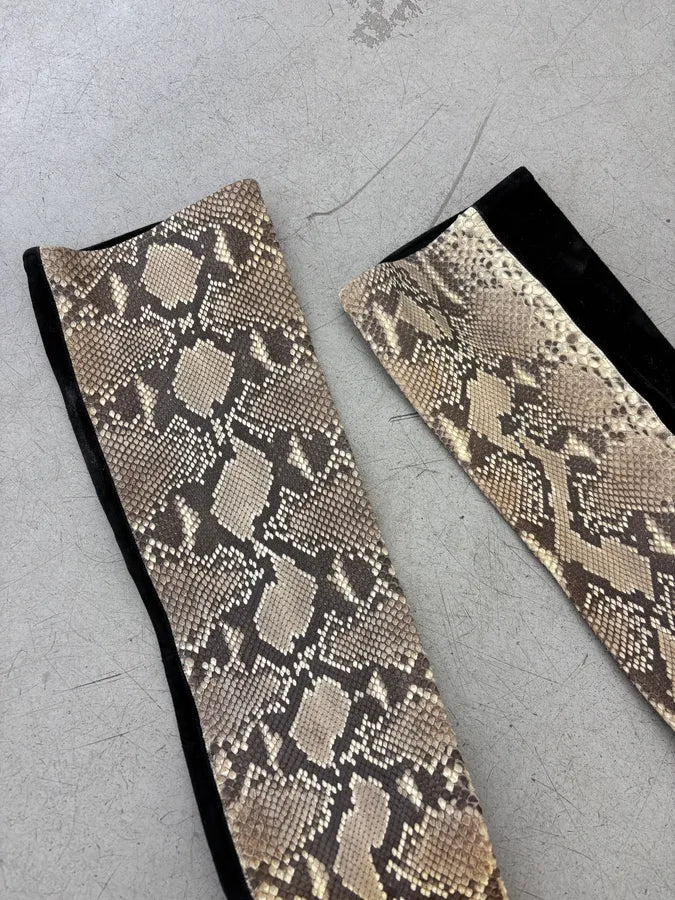 2000s Roberto Cavalli Hybrid Suede & Python Leather Heels WaYPhtu 2