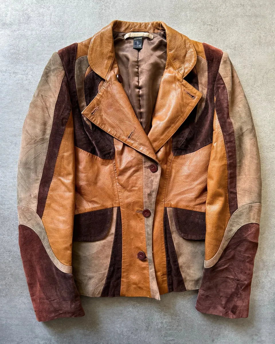 2000s Roberto Cavalli Imperial Brown Suede Leather Jacket MYFGpPK 0