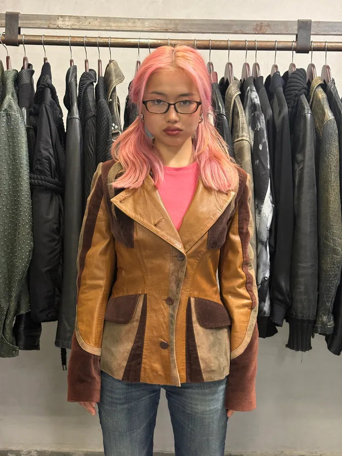 2000s Roberto Cavalli Imperial Brown Suede Leather Jacket MYFGpPK 1
