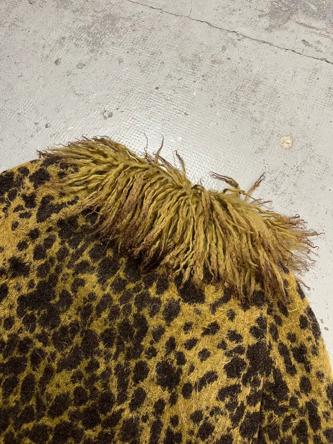 2000s Roberto Cavalli Khaki Mohair Leopard Print Cardigan WPibTMU 5