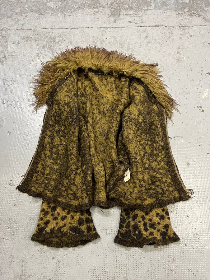 2000s Roberto Cavalli Khaki Mohair Leopard Print Cardigan WPibTMU 6