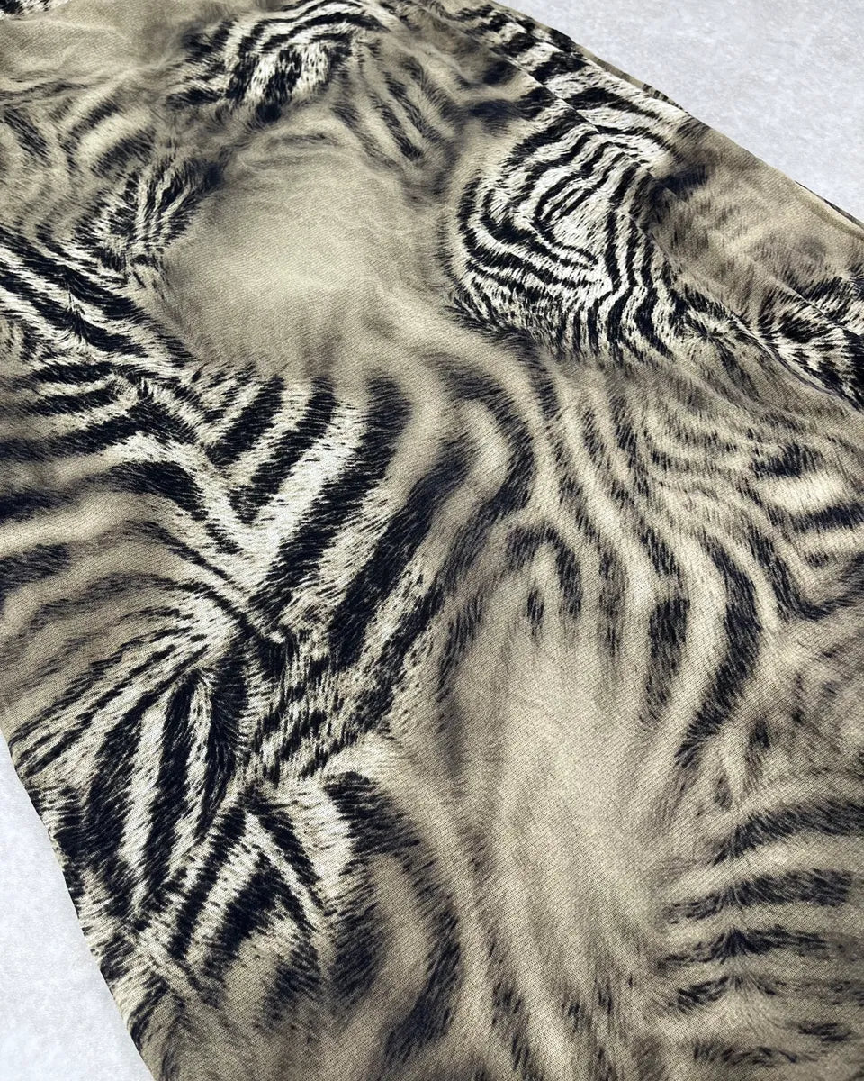 2000s Roberto Cavalli Khaki Zebra Long Dress  HFvzcov 4