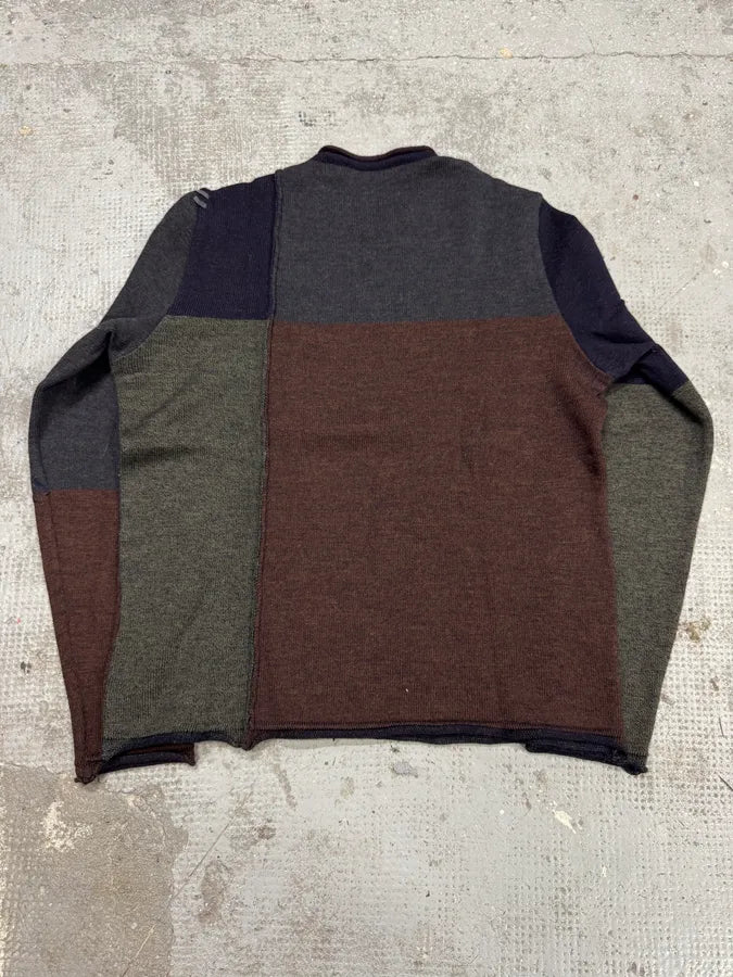 2000s Roberto Cavalli Laced Navy Grey Wool Sweater (M) tDWtxrf 4