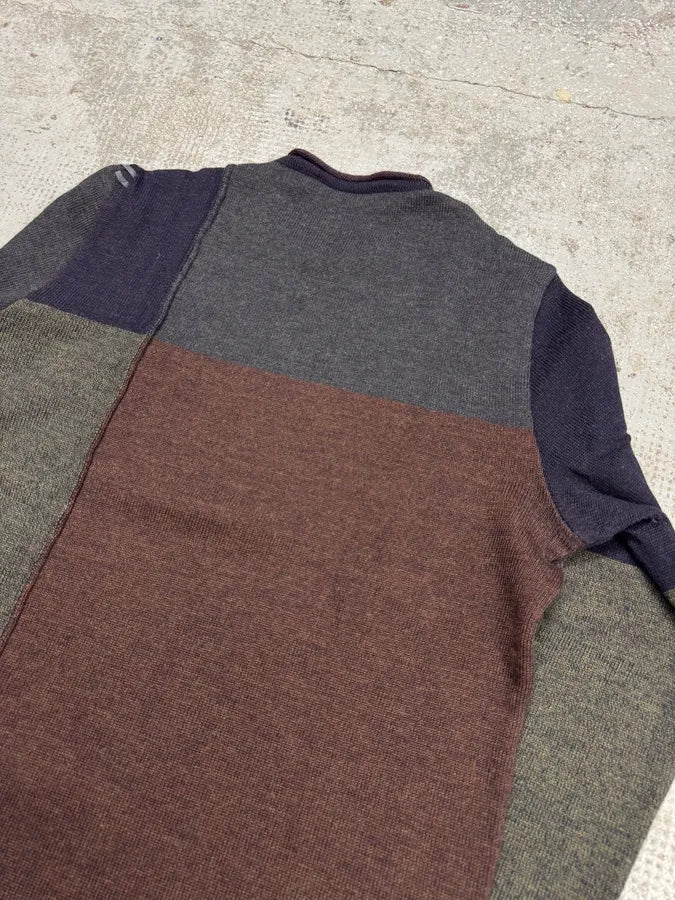 2000s Roberto Cavalli Laced Navy Grey Wool Sweater (M) tDWtxrf 5