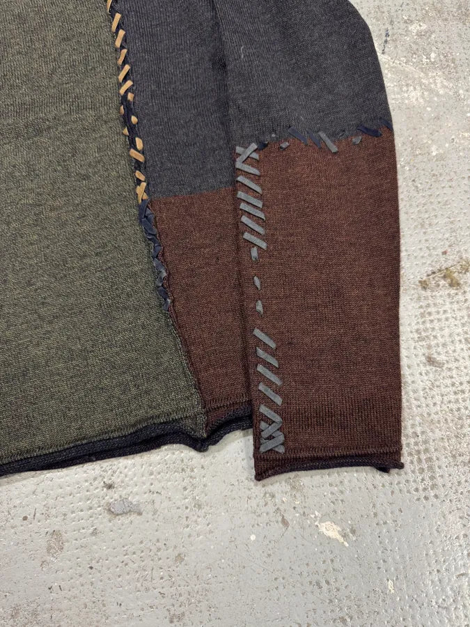 2000s Roberto Cavalli Laced Navy Grey Wool Sweater (M) tDWtxrf 6