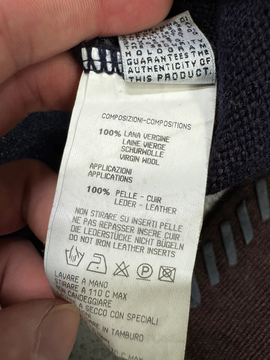 2000s Roberto Cavalli Laced Navy Grey Wool Sweater (M) tDWtxrf 9