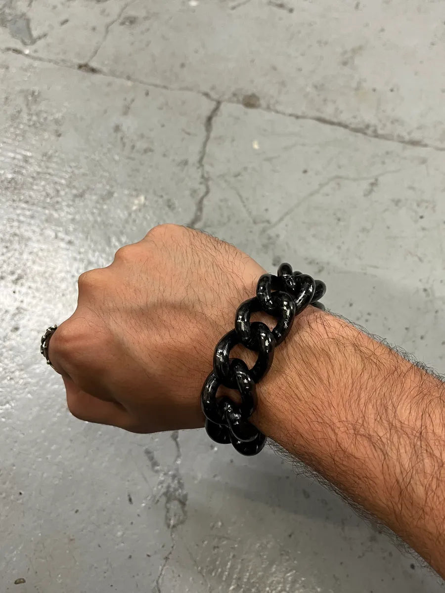 2000s Roberto Cavalli Large Dark Stainless Steel Bracelet tvCgHzQ 0