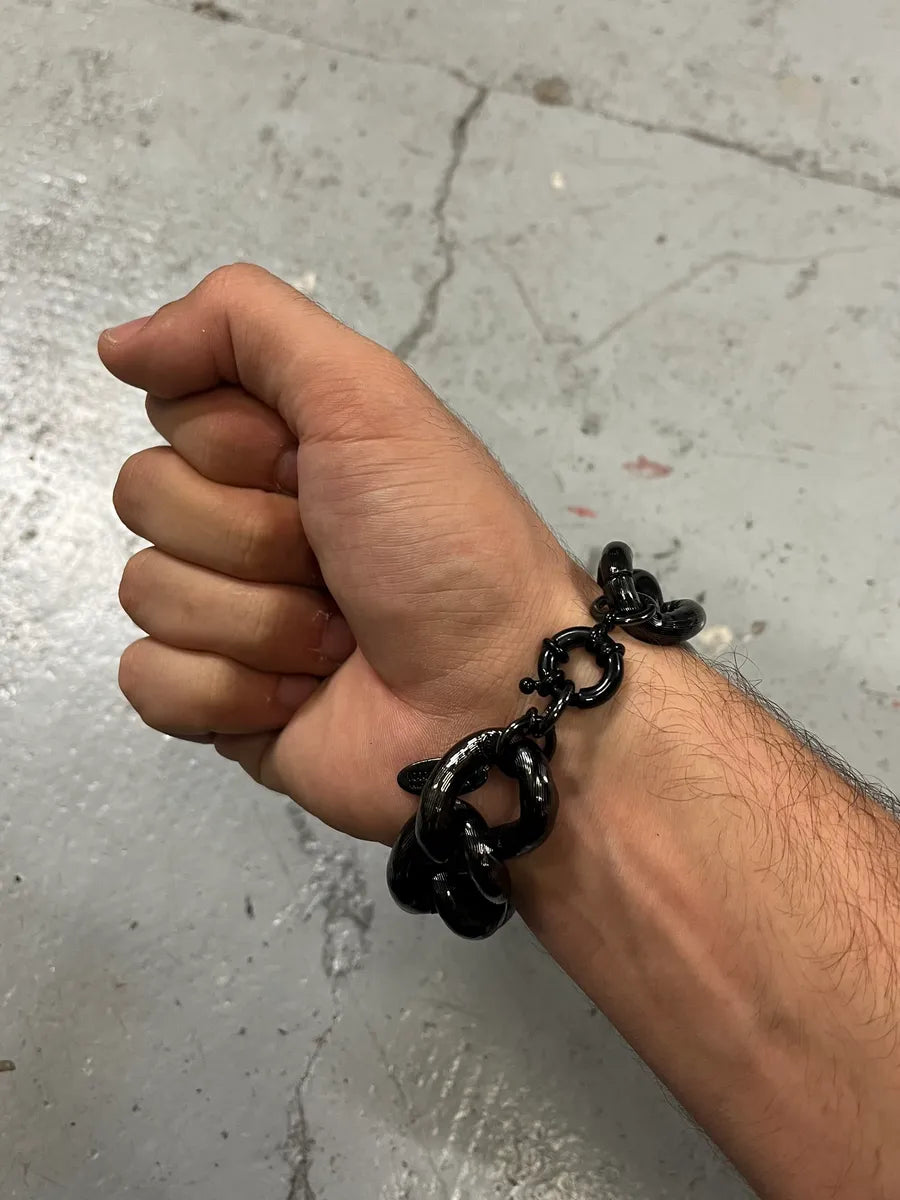 2000s Roberto Cavalli Large Dark Stainless Steel Bracelet tvCgHzQ 1