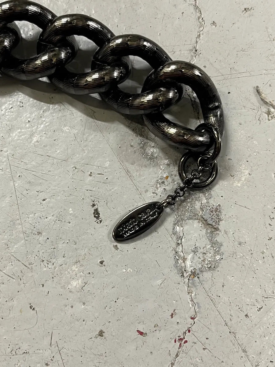 2000s Roberto Cavalli Large Dark Stainless Steel Bracelet tvCgHzQ 5