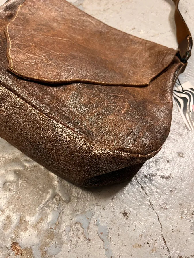 2000s Roberto Cavalli Leaf Silver Brown Handle Bag gXhTNxo 3