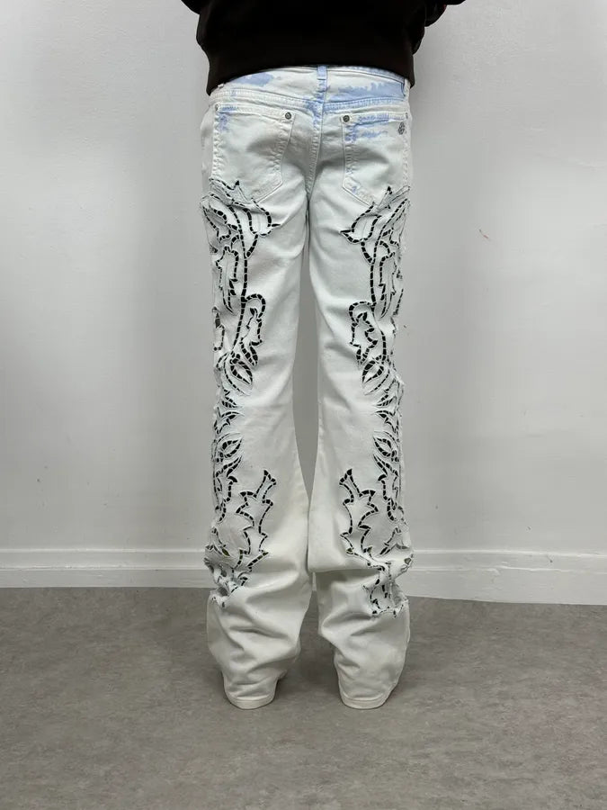 2010s Roberto Cavalli Leaves Tribal White Pants hGPHQeS 3