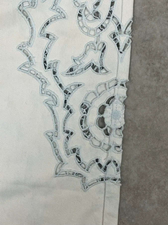 2010s Roberto Cavalli Leaves Tribal White Pants hGPHQeS 12