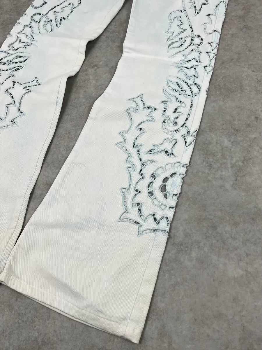 2010s Roberto Cavalli Leaves Tribal White Pants hGPHQeS 8