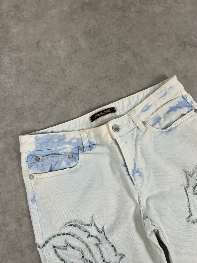 2010s Roberto Cavalli Leaves Tribal White Pants hGPHQeS 5