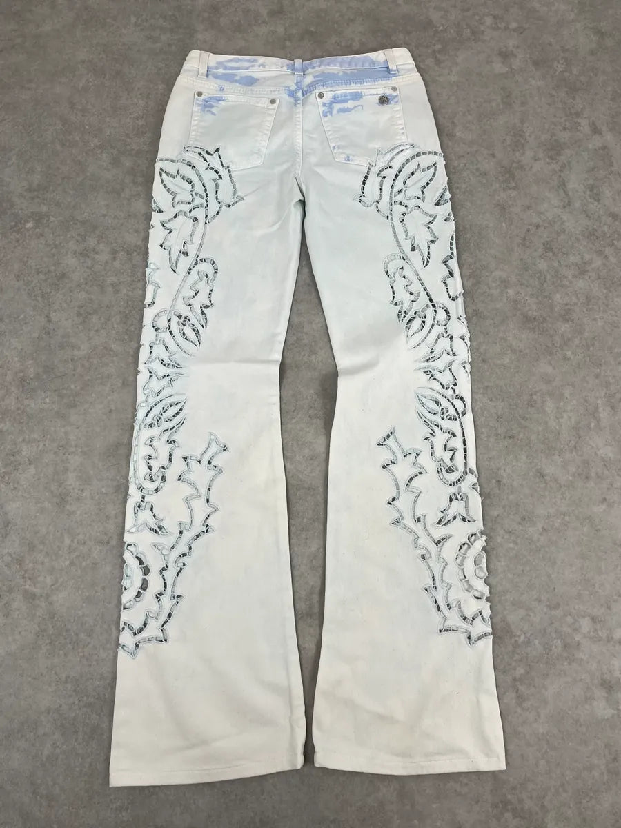2010s Roberto Cavalli Leaves Tribal White Pants hGPHQeS 6