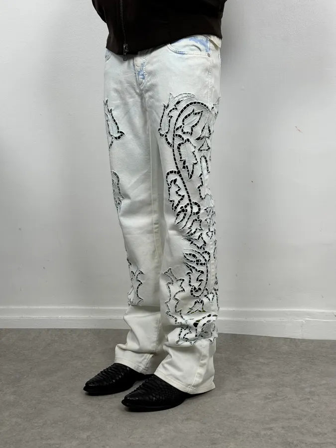 2010s Roberto Cavalli Leaves Tribal White Pants hGPHQeS 2