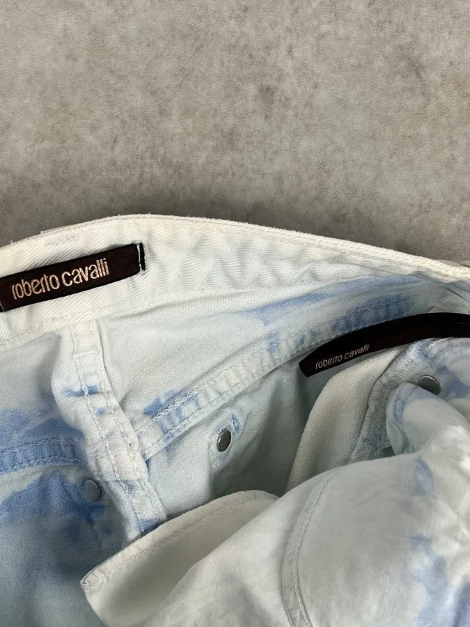 2010s Roberto Cavalli Leaves Tribal White Pants hGPHQeS 11