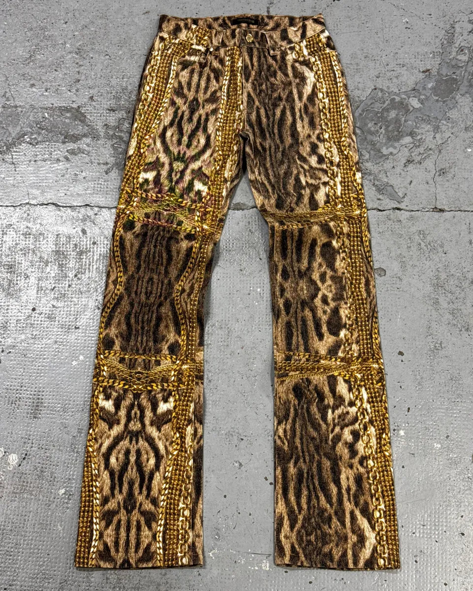 2000s Roberto Cavalli Leopard & Gold Chains Pants IfmMMuV 3