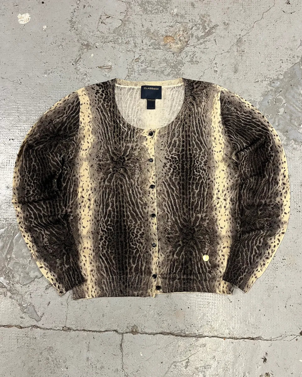 2000s Roberto Cavalli Leopard Beige Cardigan ldSUbNT 0