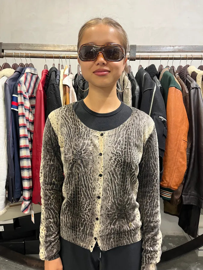 2000s Roberto Cavalli Leopard Beige Cardigan ldSUbNT 4