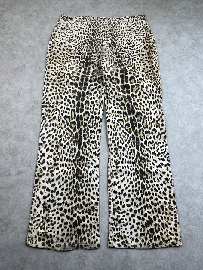 2000s Roberto Cavalli Leopard Beige Pants xjEUfQZ 0