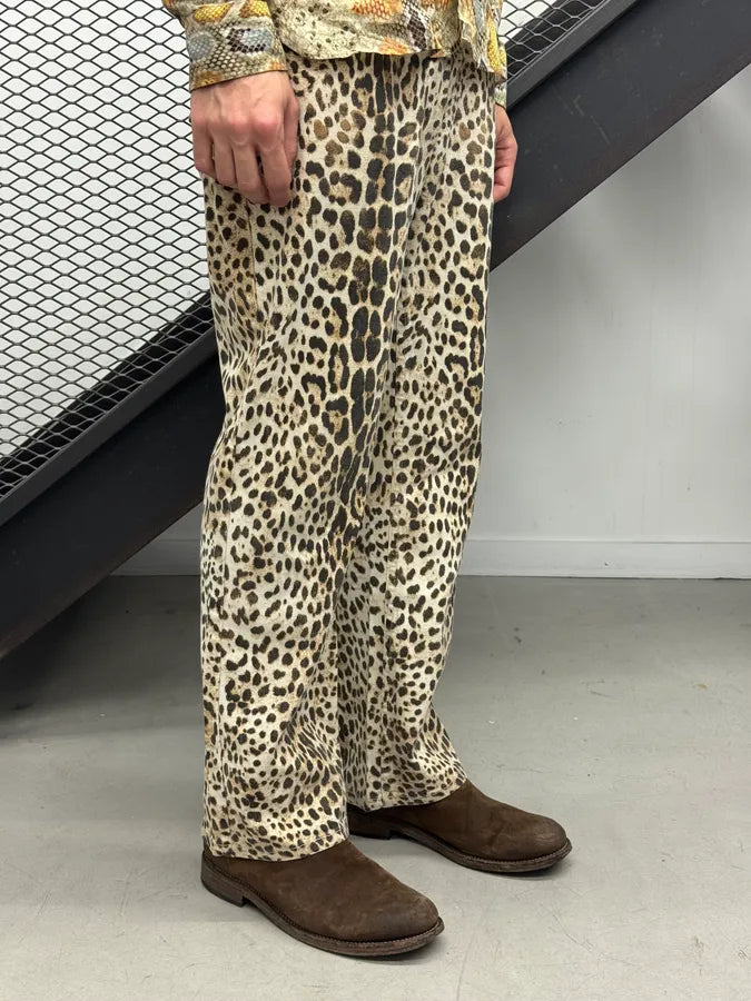 2000s Roberto Cavalli Leopard Beige Pants xjEUfQZ 2