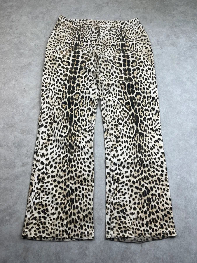 2000s Roberto Cavalli Leopard Beige Pants xjEUfQZ 5