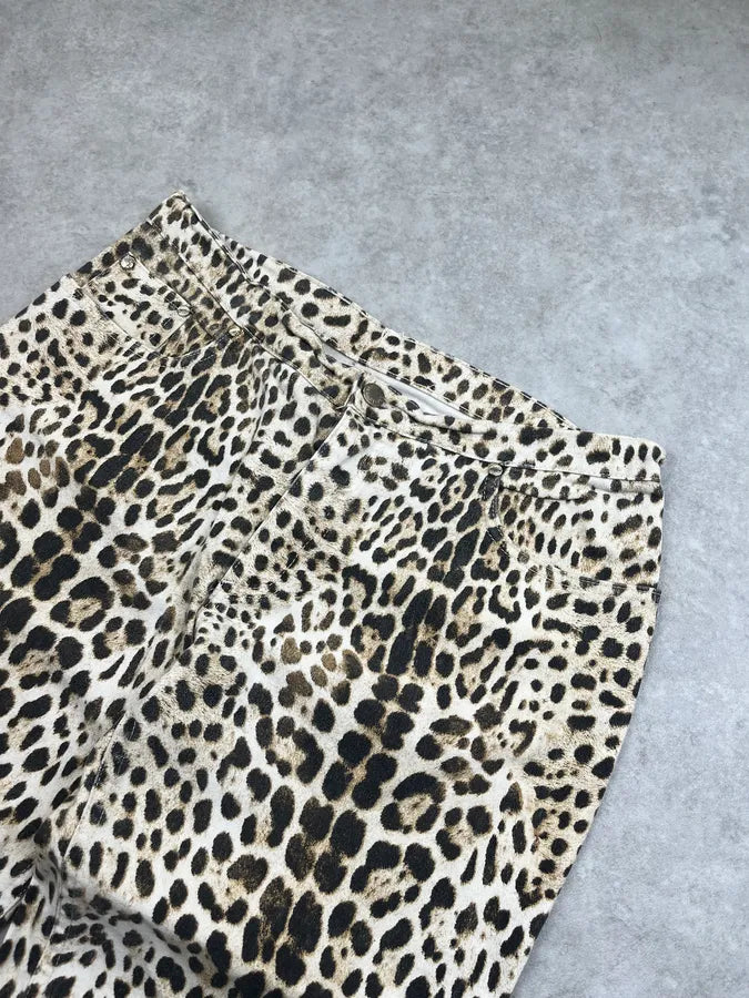 2000s Roberto Cavalli Leopard Beige Pants xjEUfQZ 6
